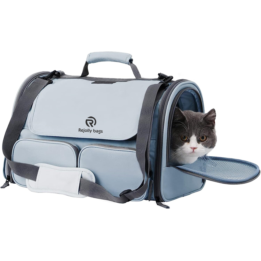 Soft Sided Dog Carrier, Collapsible Cat Travel Bag, Under 44 lb Small Medium Large Pet Carrier, Rollable Cover for Nervous Cats Pet Bag RJ206115