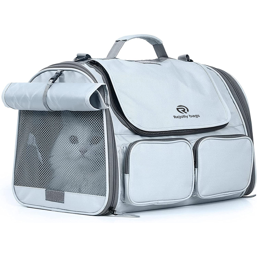 Soft Sided Dog Carrier, Collapsible Cat Travel Bag, Under 44 lb Small Medium Large Pet Carrier, Rollable Cover for Nervous Cats Pet Bag RJ206115