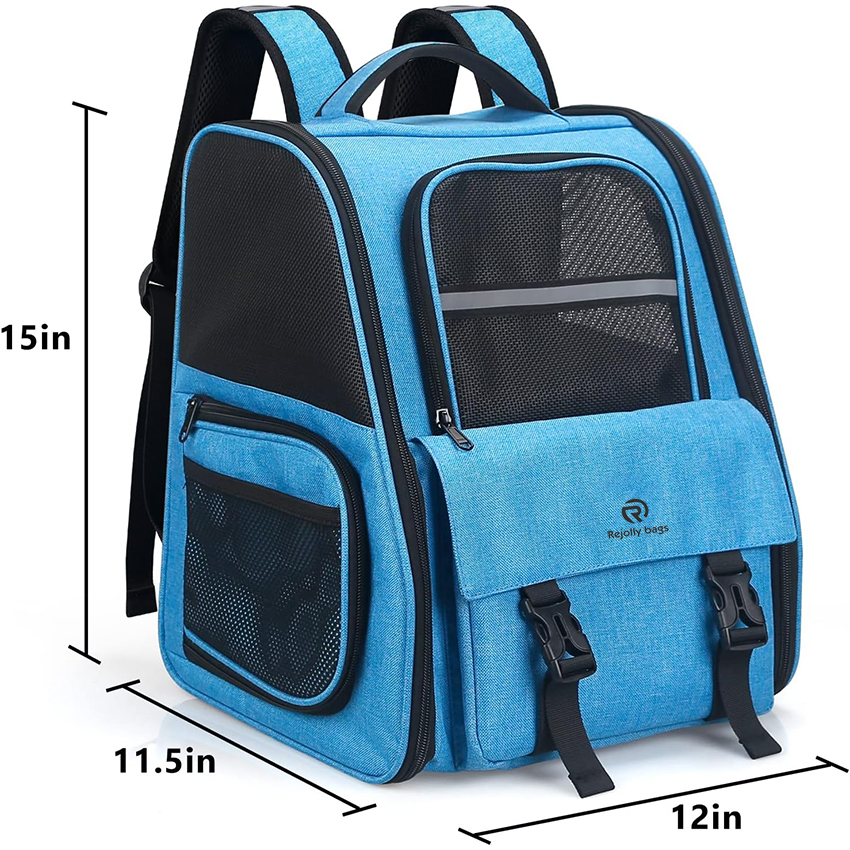 Waterproof Cat Pet Backpack for Medium Small Cats and Dogs 20 lbs with Bottom Support Two Way Entry Cat Backpack Carrier for Travel Pet Bag RJ206114