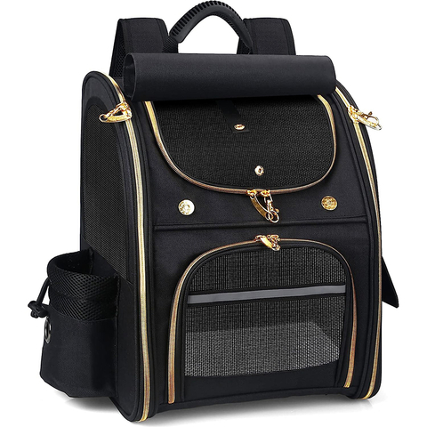 Pet Backpack Carrier,Two-Sided Entry with Bottom Support, for Dogs and Cats up to 25 lbs,Cat Backpack Collapsible for Travel, Hiking Pet Bag RJ206109