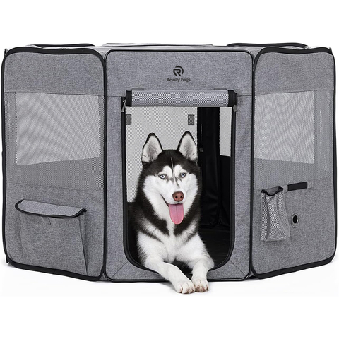 Portable Dog Playpen for for Large Dogs/Cat/Rabbit/Chick, with Water Bottle Holder and Carrying Case, for Travel/Indoor/Outdoor Use Pet Bag RJ206108