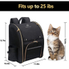 Pet Backpack Carrier,Two-Sided Entry with Bottom Support, for Dogs and Cats up to 25 lbs,Cat Backpack Collapsible for Travel, Hiking Pet Bag RJ206109