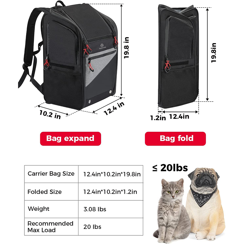 Motorcycle Dog/Cat Carrier Bags, Upgraded Pet Carriers Portable Load Capacity for Street Glide Road King with Passenger Seat Touring Pet Bag RJ206106