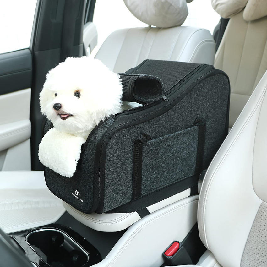 Dog Car Seat Center Console Car Seat for Small Pets Portable Booster Seat Cats and Dogs Travel Bags Fully Detachable and Washable Front Seats Pet Bag RJ20697