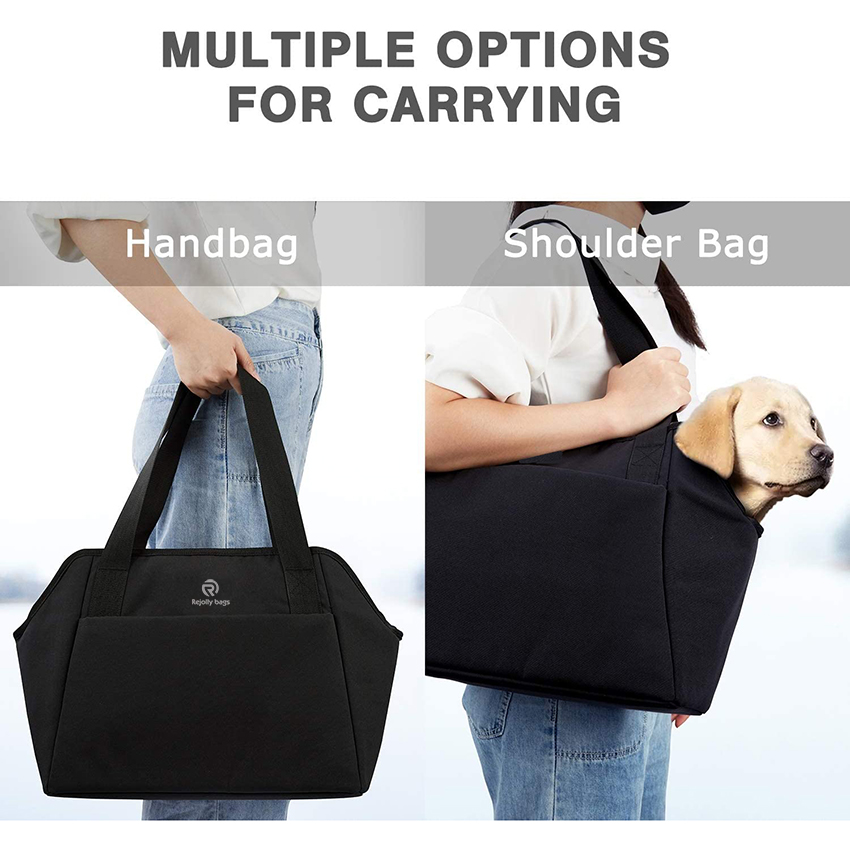 Small Dog Carrier Purse with Pockets, Portable Small Dog/Cat Soft-Sided Carrier with Adjustable Safety Tether, Versatile Pet Carrier Tote Pet Bag RJ206103