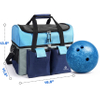 Bowling Bag 2 Ball Tote with Anti-rolling Ball Holders & Fastening Straps, Top Compartment Fits Men's Shoes Sports Bag RJ196150