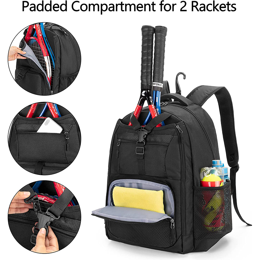 Tennis Bag for Men/Women to Hold 2 Rackets, Tennis Backpack with Separate Shoe Space for Tennis Sports Bag RJ196154