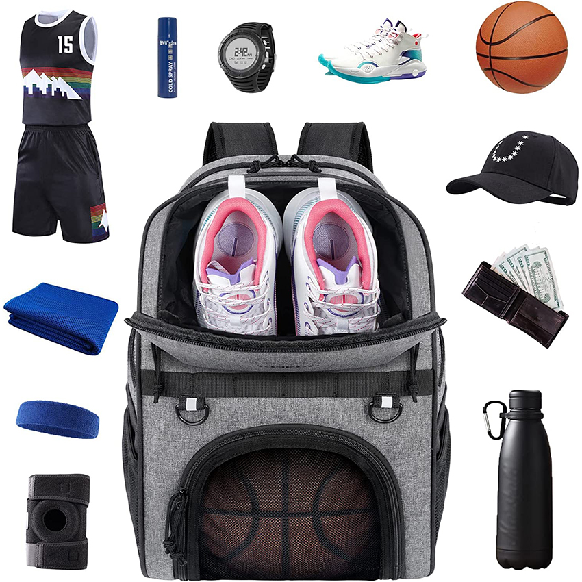 Basketball Bag for Youth Boys Girls, Large Capacity Sports Gym Basketball Bookbag with Shoe Compartment Fits Soccer & Volleyball Football Equipment Ball Bag RJ196107