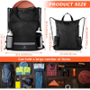 Waterproof Black Draw String Back Sack with Zip Pocket PE Gym Cinch Tote Basketball Soccer String Bags Sackpack Bulk Ball Bag RJ196124