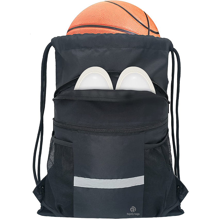 Drawstring Backpack Sports Gym Bag Yoga Travel Sackpack for Men Women Large Size with Shoe Compartment Ball Bag RJ196133