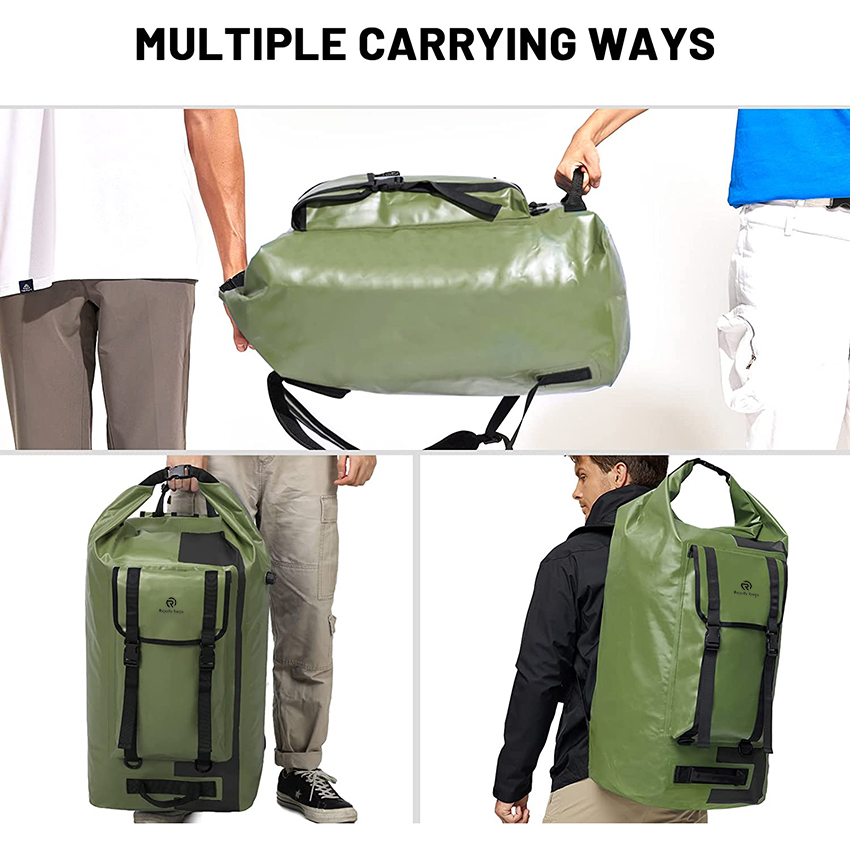 Large Waterproof Duffel Backpack Roll Top Heavy Duty Dry Bag for Kayaking Boating Camping Gear Motorcycle Trips Hiking Travel Dry Bags RJ228394