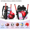 Youth Softball Bat Backpack with Shoes Compartment, Lightweight Baseball Equipment bag with Fence Hook Hold 2 Bats Baseball Bags RJ19675