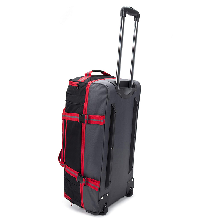 Wheeled Trolley Holdall Lightweight Luggage Suitcase Duffle Bag Rolling Hold Travel Bag