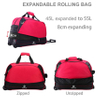 Durable Roller Bags Portable Overnight Bag Small Duffle Expandable Wheeled Sport Bag