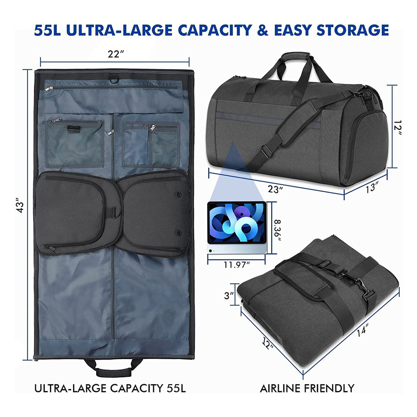 Durable Garment Bags Convertible Hanging Bag Fashion Large Capacity Luggage Bags