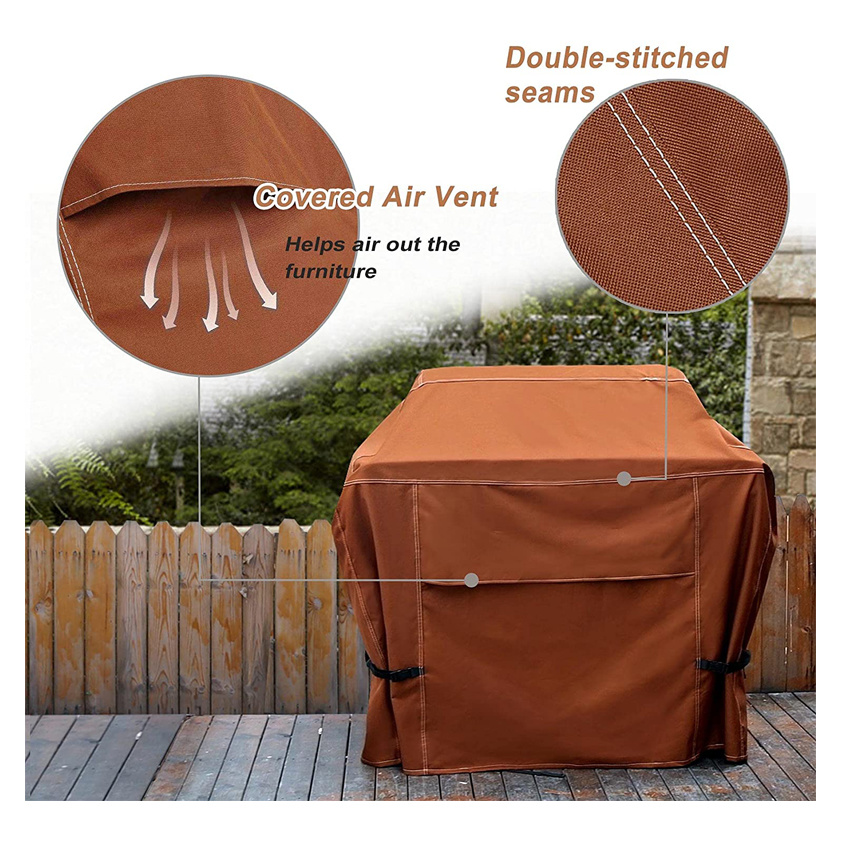 Brown Outdoor BBQ Grill Cover Burner Waterproof Heavy Duty Patio Barbecue Gas Grill Cover