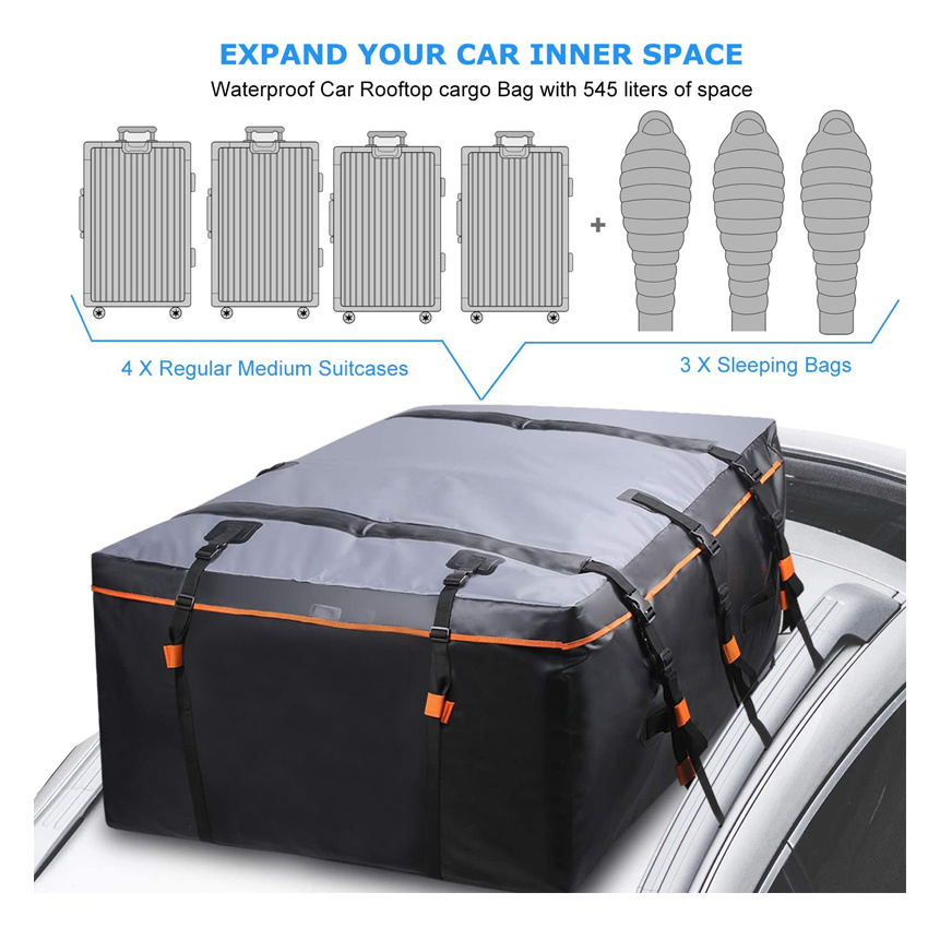 Waterproof Rooftop Cargo Carrier Heavy Duty Roof Top Luggage Storage Bag Perfect for Car Truck SUV