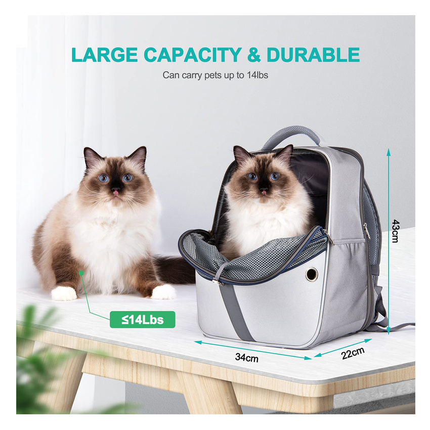 Pet Carrier Backpack Expandable Breathable Mesh Cat Backpack Carrier for Travel Camping Outdoor Use