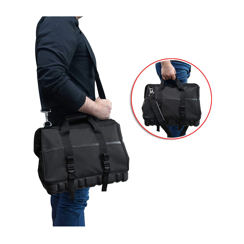 Shoulder Bag with Waterproof Base Tool Bag Canvas Instrument Bag Heavy Duty Tool Bags