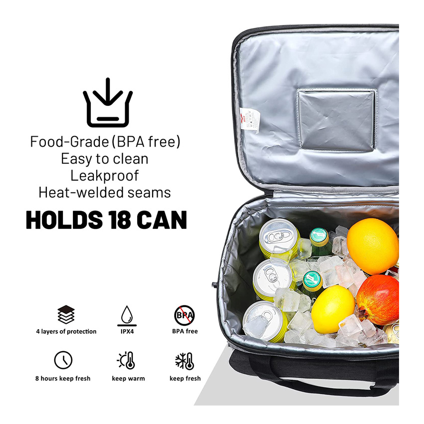 Lightweight Portable Insulated Lunch Bag Waterproof Picnic Tote Bag Food Delivery Bag