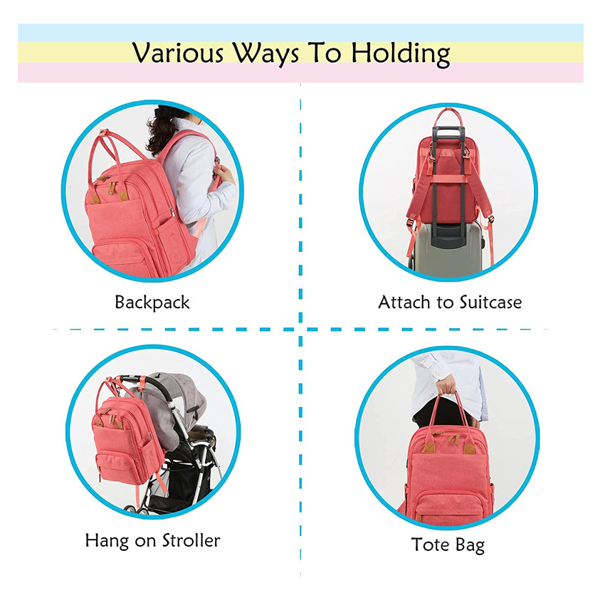 Travel Baby Diaper Backpack Bags with Changing Station Premium Waterproof Baby Bag