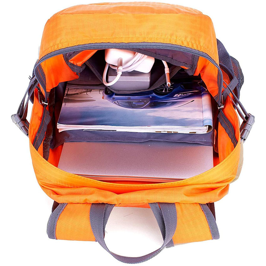 Hot Sale Lightweight Packable Durable Travel Hiking Backpack Orange Daypack