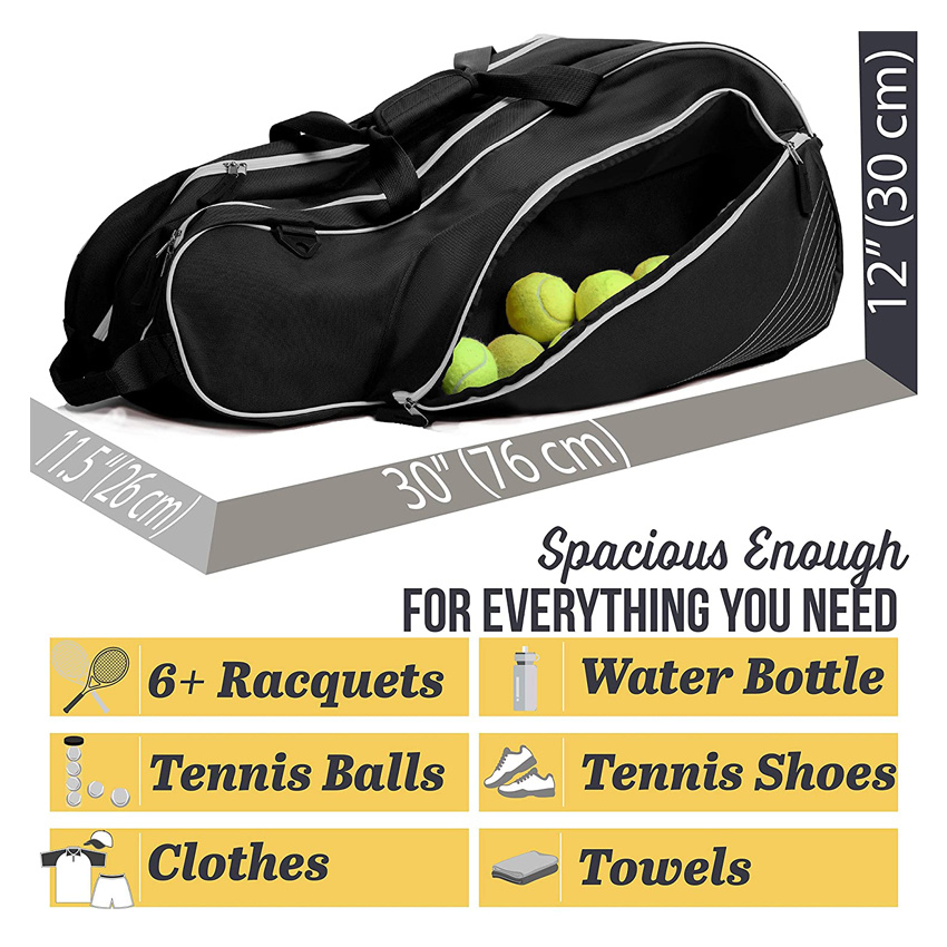 Tennis Bag Padded to Protect Rackets Lightweight Professional Racquet Bags