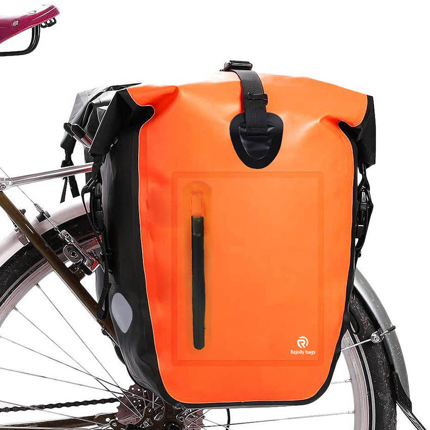 Waterproof Extensible Bicycle Rear Seat Shoulder Bag with Rain Cover for 25L Riding Cycling Bike Saddle Pannier Bag