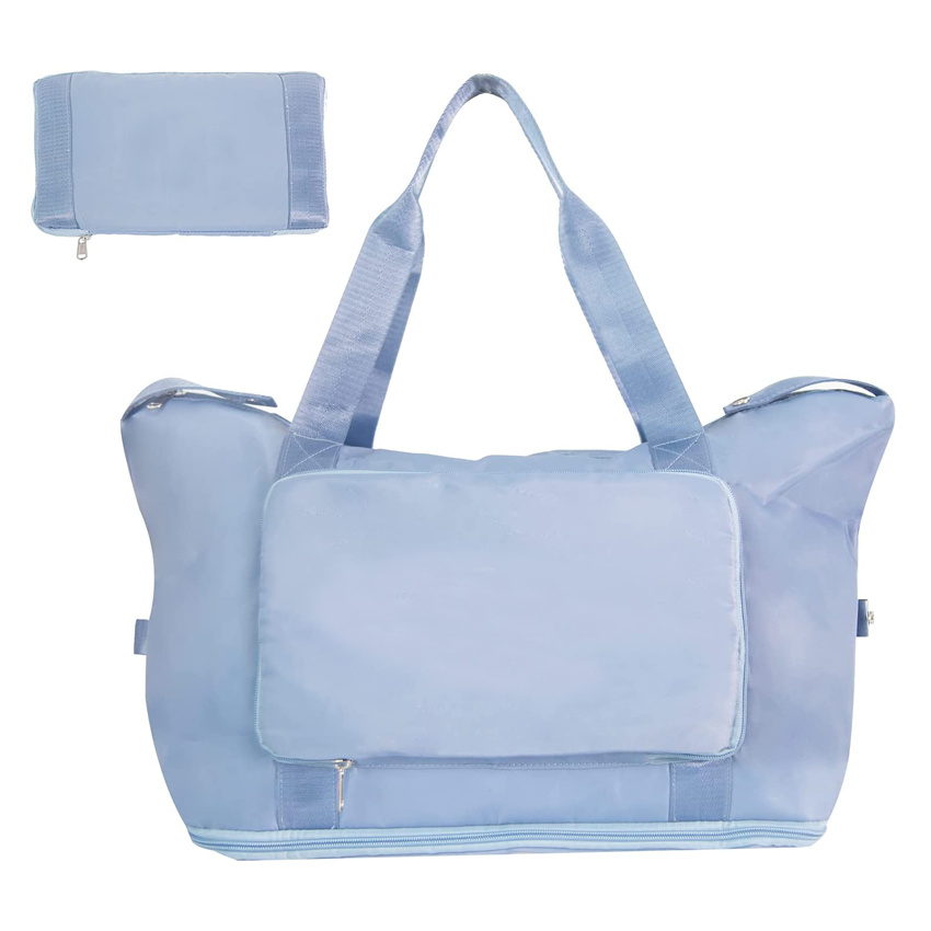 Foldable Weekender Bag Travel Carry on Duffel Bag Waterproof Beach Bag with Dry Wet Pocket