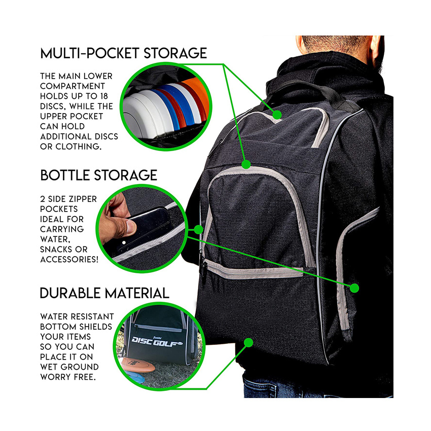 Sports Disc Golf Backpack Wholesale Large Capacity Outdoor Frisbee Golf Bag