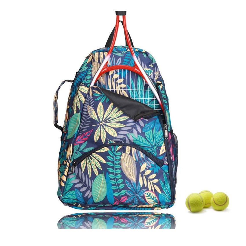 Plant Leaves Print Outdoor Bag Portable Tennis Backpack Versatile Student Bag