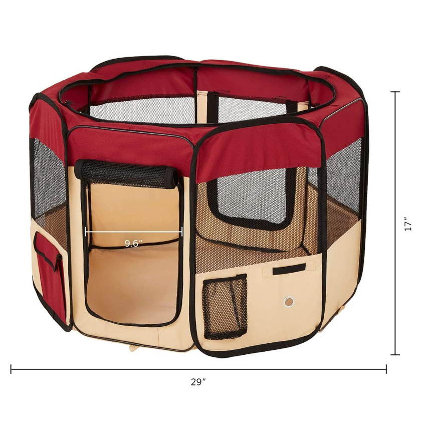 Portable Foldable Pet Playpen Exercise Pet Kennel Carrying Case for Dogs Puppies Cats