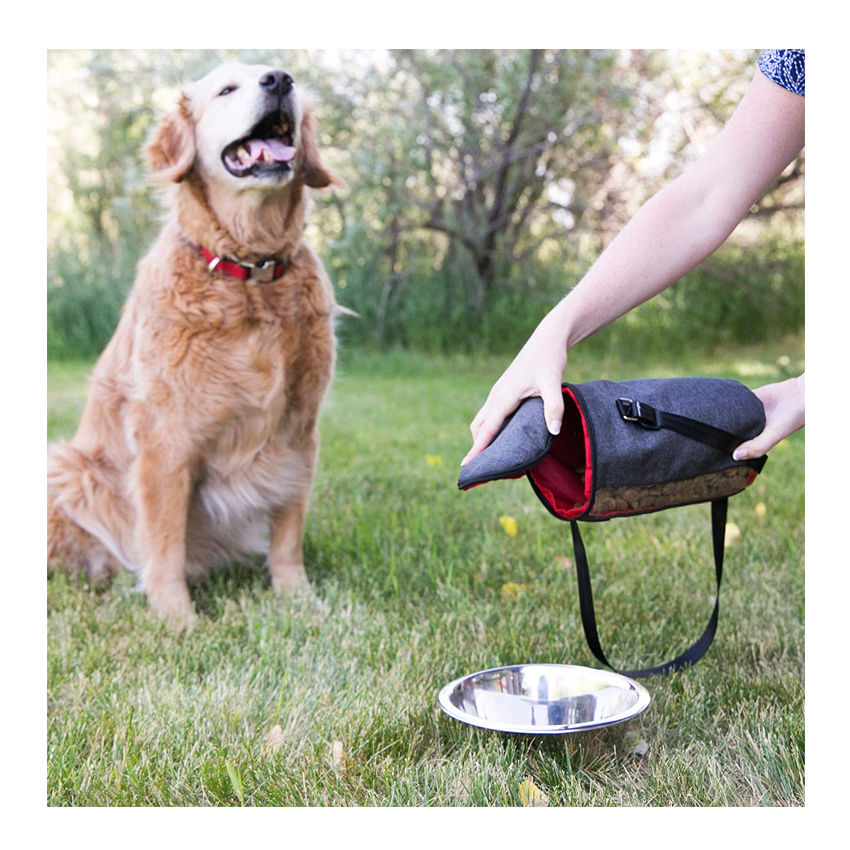 Portable Dog Food Bag Pet Travel Bag Dog Cat Treats Storage Bag for Hiking