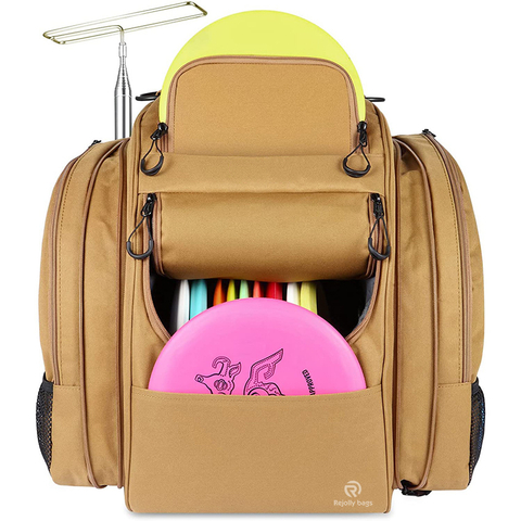 Durable Frisbee Golf Bag with 22+ Disc Capacity Two Side Pockets for Extra Storage Padded Straps and Back Panel Disc Golf Bag