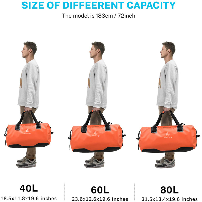 Large Waterproof Duffle Travel Dry Duffel Bag Heavy Duty Bag with Durable Straps & Handles for Kayaking Paddleboarding Boating Rafting Fishing Duffel Bag