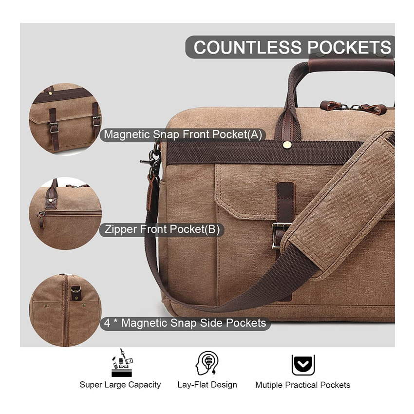 Men Duffle Bag Super Durable Wear Resistant Canvas Luggage Bags Retro Traveling Tote Bag