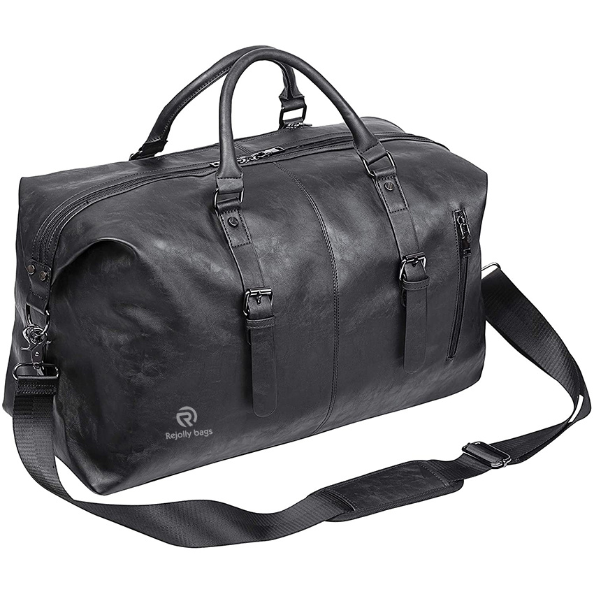 Weekender Overnight Bag Waterproof Leather Large Carry on Bag Travel Tote Duffel Bag for Men or Women Duffel Bags