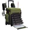 Rejolly Outdoors Rolling Tackle Box with Wheels - Waterproof Storage 4 Rod Holders Fish Tackle Bag