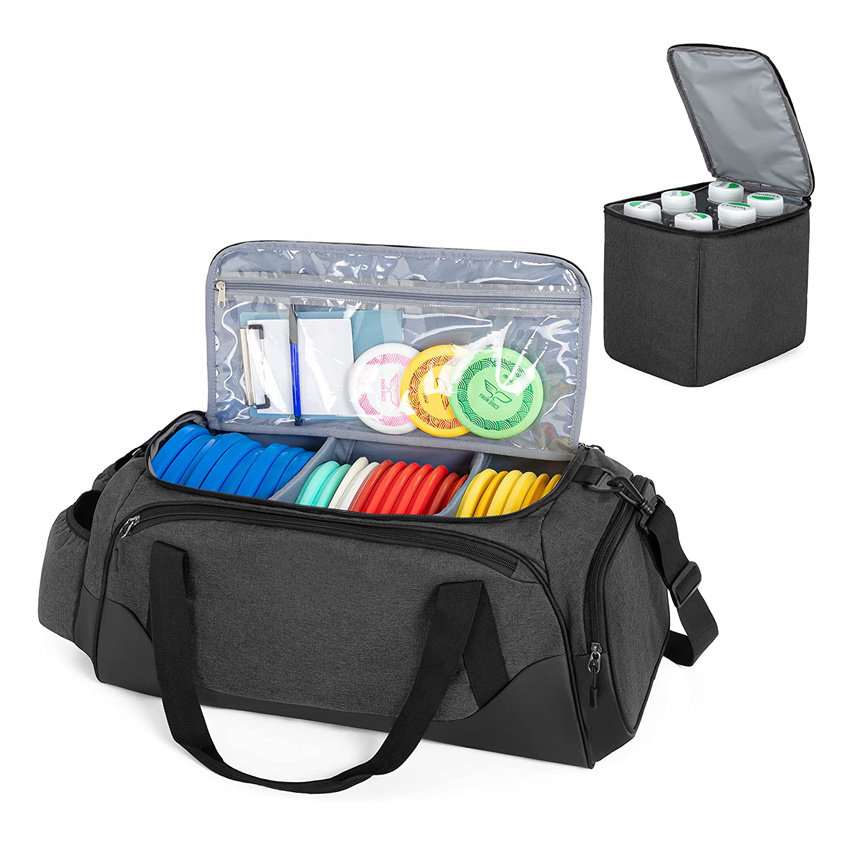 Waterproof PU Disc Golf Bag Frisbee Golf Bag with Cooler Bag for Drinks