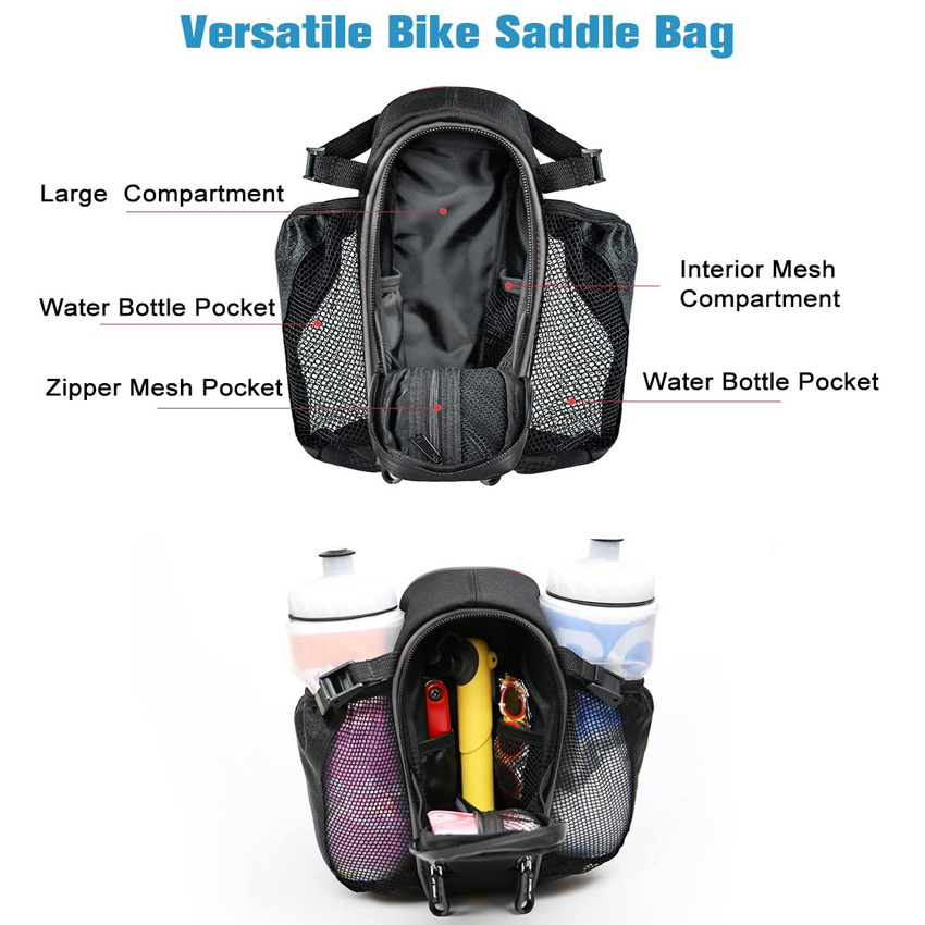 Mountain Road Bike Bag Waterproof Bike Seat Bag Pouch Water Bottle Holder Bicycle Saddle Bag