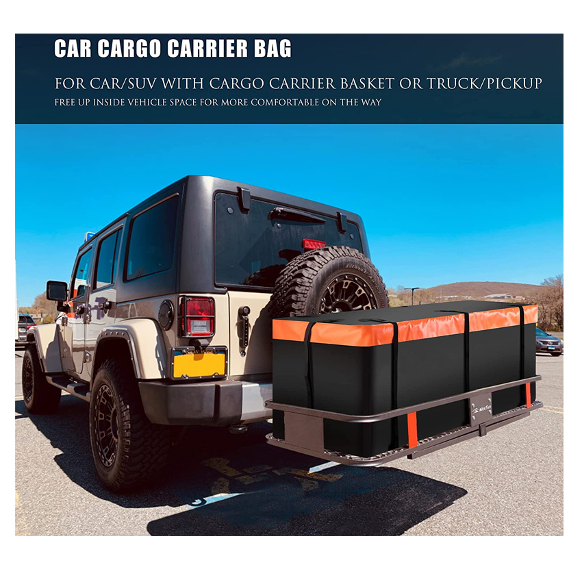 Hitch Mount Cargo Carrier Bag Soft Shell Heavy Duty Car Roof Bag for Truck Pickup All Vehicle