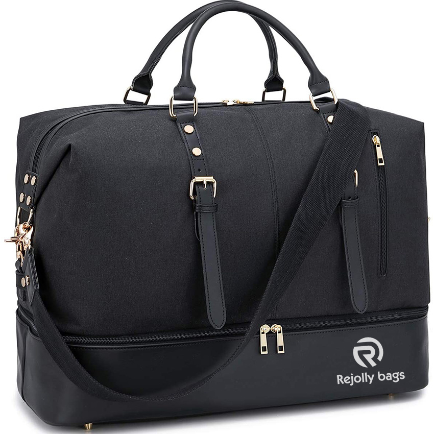 Weekender Overnight Bag Oversized Travel Duffel Leather for Men and Women Carry on Tote Shoe Compartment Duffel Bags