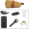 Canvas and Leather Strap-on Bicycle Seat Pouch Bike Saddle Pack Bag
