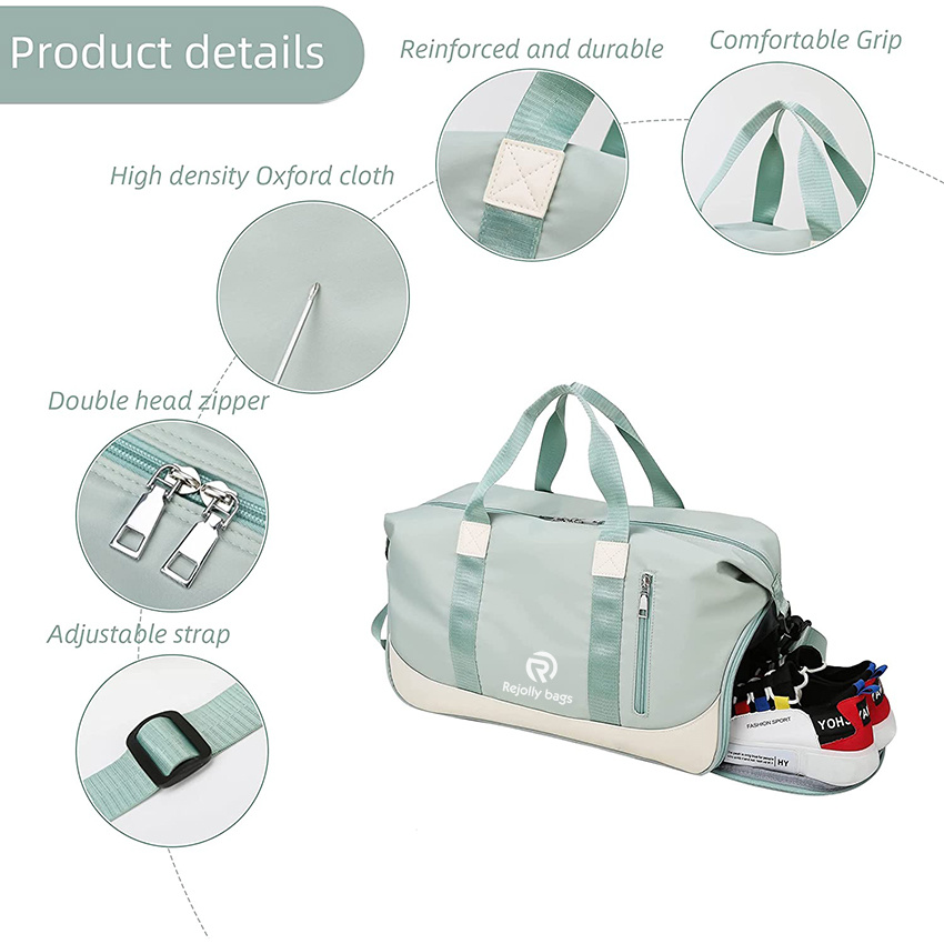 Fitness Gym Bag with Shoe Compartments Waterproof Sports Travel Yoga Getaway Lightweight Swim Duffel Bag