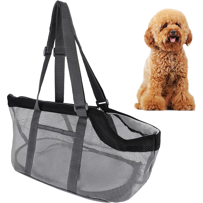 Foldable Breathable Pet Dog Carrier Tote Bag Outdoor Soft Portable Soft-Sided Mesh