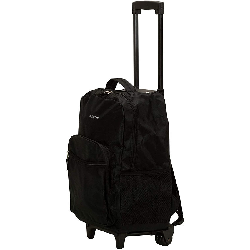 Wholesale High Quality Rockland Double Handle Black Rolling Backpack