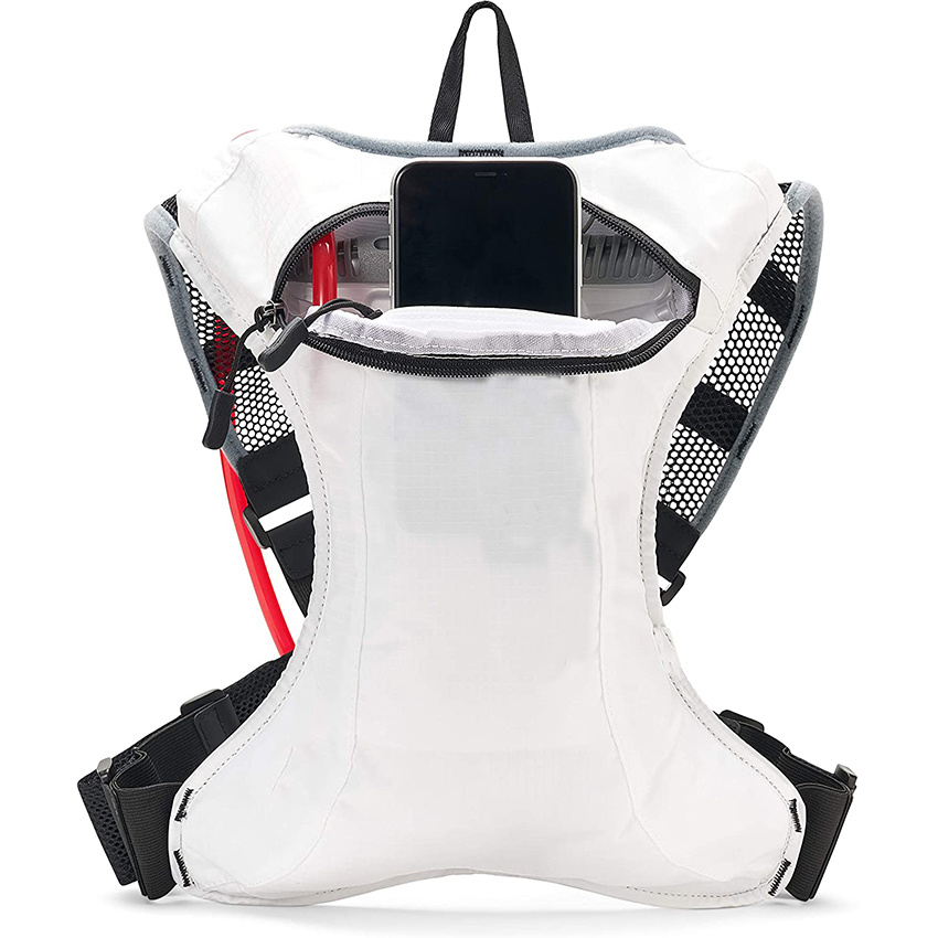 Hydration Pack with 2.0L/ 70 Oz Hydration Bladder, White. Bounce Free. for MTB, Mountain Bike Marathon Racing Hydration Backpack