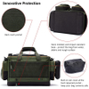 Fishing Tackle Shoulder Bag Water Resistant Lightweight Gear Storage Pack with Hard Molded Bottom Rain Cover Fishing Rod Bag