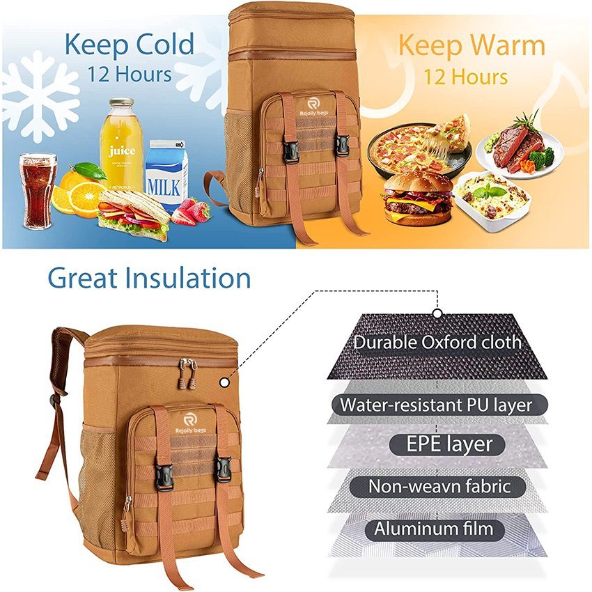 Expandable Lunch Cooler for Men Women Adult, Durable Waterproof Backpack Cooler for Work Picnic Beach Camping Travel Backpack