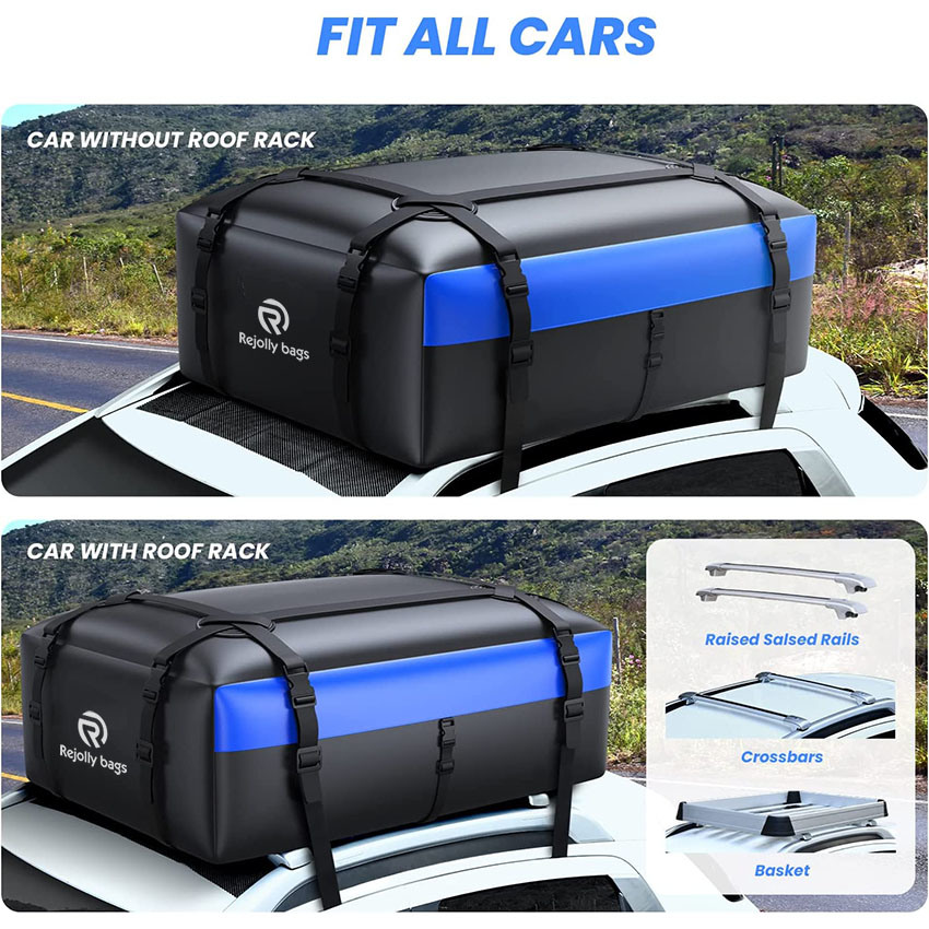 Car Rooftop Cargo Carrier, 22 Cubic FT Waterproof 840d Car Roof Cargo Bag for All Vehicles with/Without Rack Including Non-Slip Mat Reinforced Long Straps Bag